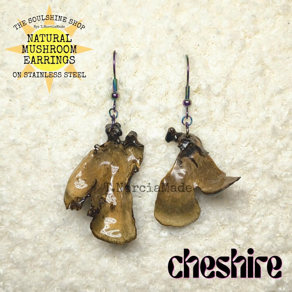 Cheshire Natural Mushroom Earrings